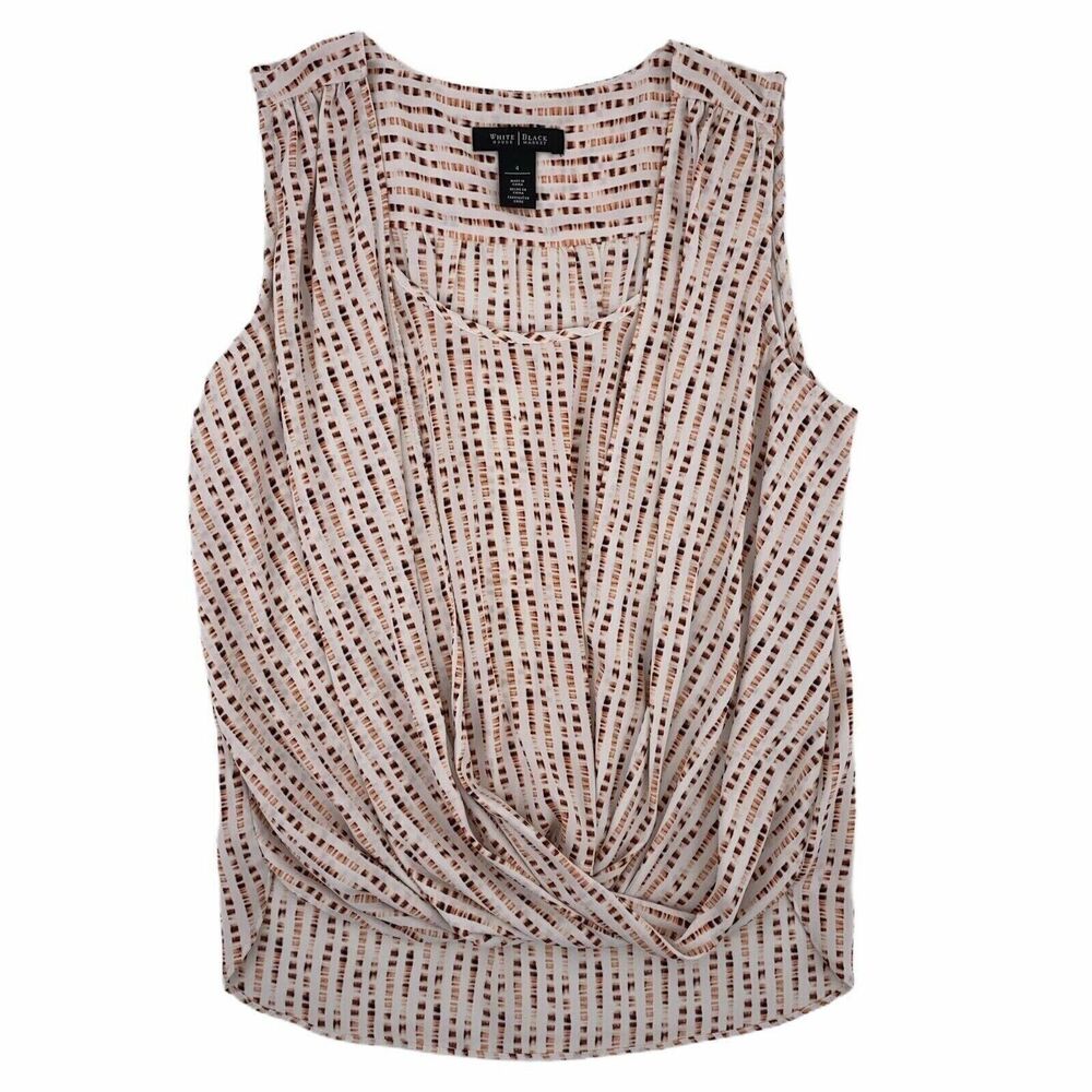 White House Black Market Pink Burgundy Sleeveless Drape Top Womens Size 0
